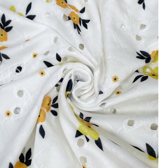 Maternity Floral Print Eyelet Smocked Tank Top - Picture 4 of 5